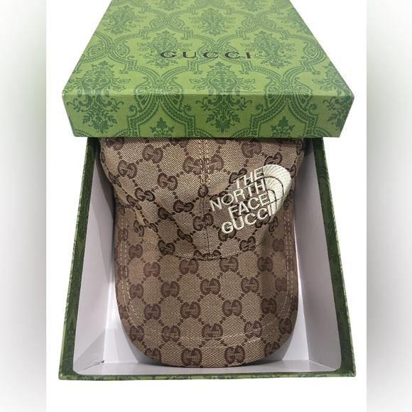 The North Face x Gucci - Brown Monogram Logo Baseball Cap - Size Medium - Picture 8 of 8
